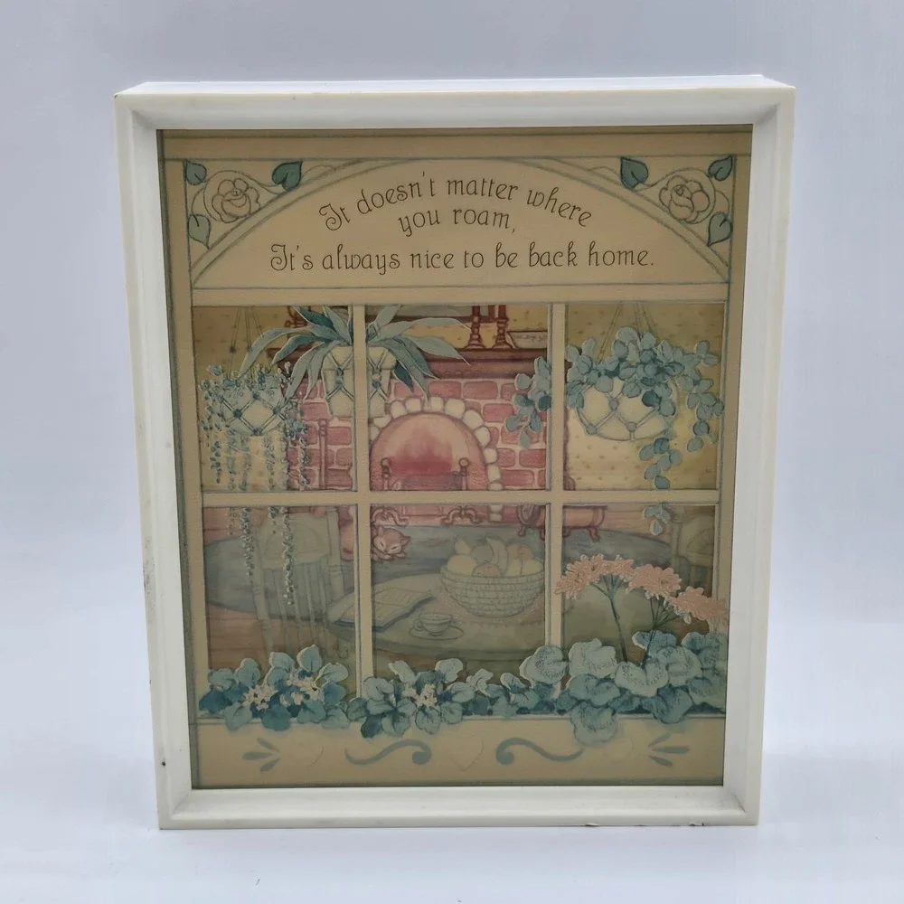 Vintage Hallmark‎ Scene Setters 3D Shadow Box USA Retro 1980's Cottagecore